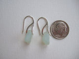 Leaves - Opalescent sea glass earrings