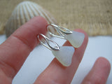 Leaves - Opalescent sea glass earrings