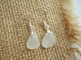 Tear Drops - White sea glass