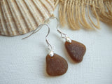 brown sea glass earrings scottish