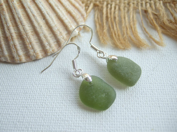 green scottish sea glass earrings