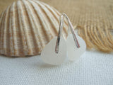 White Sea Glass Earrings - Water Drops