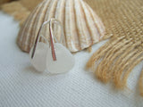 White Sea Glass Earrings - Water Drops