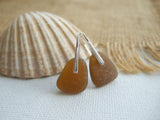 brown scottish sea glass earrings