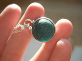 teal sea glass marble necklace japanese