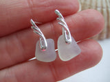 Wing Studs - Opalescent sea glass