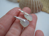 Wing Studs - Opalescent sea glass