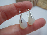 Water Drops - Opalescent sea glass earrings