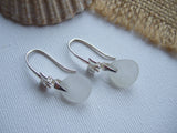 Romantic Bows - White Sea Glass earrings