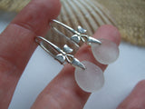 Romantic Bows - White Sea Glass earrings
