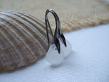 Waves - White sea glass, Ruthenium on sterling silver