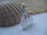 Wings - White sea glass earrings