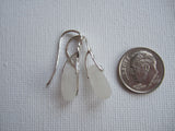 Wings - White sea glass earrings