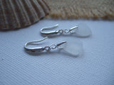 Swirl Waves - White sea glass earrings