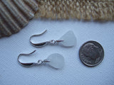 Swirl Waves - White sea glass earrings