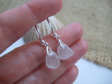 Swirl Waves - White sea glass earrings