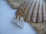 Gold Waterdrops - White Sea Glass