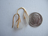 Gold Waterdrops - White Sea Glass