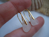 Gold Waterdrops - White Sea Glass