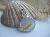 yellow japanese ohajiki sea glass necklace