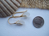 Gold Waves - White sea glass, 24K gold plate on sterling silver earrings