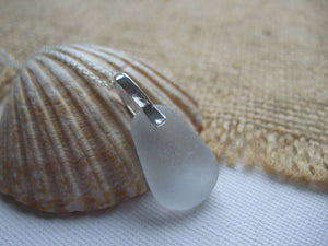 light grey sea glass pendant