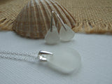 Jewelry Set - White Sea Glass Petite