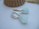 Ocean Waves - Sea foam sea glass, sterling silver earrings