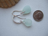 Ocean Waves - Sea foam sea glass, sterling silver earrings