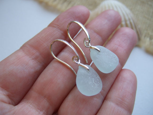 sea foam sea glass earrings swirl