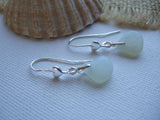 Heart Earrings - Opalescent sea glass