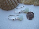 Heart Earrings - Opalescent sea glass