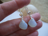 opalescent sea glass earrings with hearts