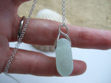Delicate Leaf Design Sea Glass Stopper Stem Pendant