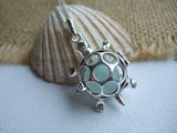 turtle necklace with sea glass marble