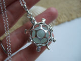 Marble Turtle - Sea Glass Codd Marble Necklace Openable locket