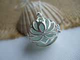 lotus locket with sea glass marble