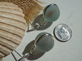 Sea Glass Red Cat's Eye Marble Round Studs Earrings