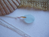 Mini Sea Glass Pendant - Sea Foam Petite Beach Glass Necklace
