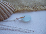 Mini Sea Glass Pendant - Sea Foam Petite Beach Glass Necklace