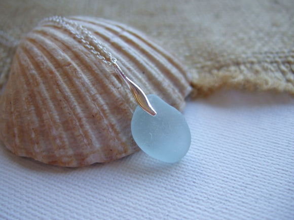 sea foam mini necklace beach glass