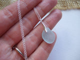 Mini Sea Glass Pendant - Sea Foam Petite Beach Glass Necklace