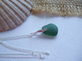 Mini Sea Glass Pendant - Green Petite Beach Glass Necklace