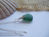 Mini Sea Glass Pendant - Green Petite Beach Glass Necklace