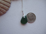 Mini Sea Glass Pendant - Green Petite Beach Glass Necklace