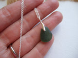 Mini Sea Glass Pendant - Green Petite Beach Glass Necklace