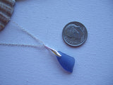 Mini Sea Glass Pendant - Light Blue Beach Glass Necklace