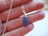 Mini Sea Glass Pendant - Light Blue Beach Glass Necklace