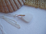 Mini Sea Glass Pendant - White Petite Beach Glass Necklace