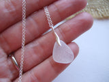 white mini sea glass necklace